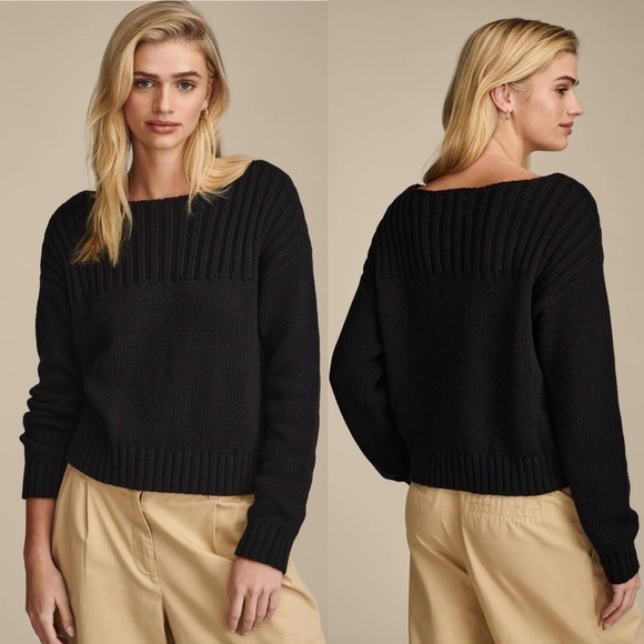 🌻LUCKY BRAND Black Textured Pullover Sweater Size XL - Picture 1 of 11